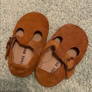 Moccasins with t-strap